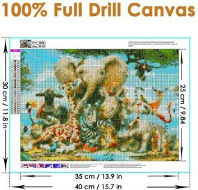 img 3 attached to 🎨 Nasjac Gem Art Kits: DIY 5D Full Drill Canvas Diamond Painting Craft for Adults, Kids – Home, Living Room, Office Wall Décor with Tools – Family Relaxation, Animal Time (12x16inch)