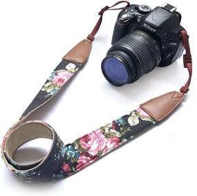 img 4 attached to 📸 Adjustable Vintage Floral Camera Strap Neck Shoulder Belt for Women/Men - Fits Nikon, Canon, Sony, Olympus, Samsung, Pentax, and More DSLR/SLR Cameras