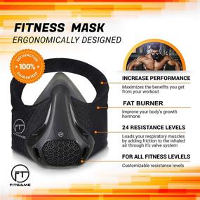 img 3 attached to FITGAME Workout Mask: Elevate Cardio Endurance with 24 Resistance Levels, High Altitude Training Simulation - Includes Bonus Sport Bracelet and Box (Black)