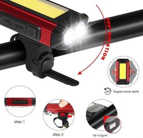 img 3 attached to 🚴 JINHILL USB Rechargeable Bike Lights - Waterproof Bicycle Headlight with 2 LEDs, 7 Light Modes, Adjustable Bracket - Easy Mounting for Mountain & Road Bikes