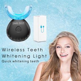 img 2 attached to 🦷 Black Wireless Rechargeable Teeth Whitening Kit with LED Accelerator Light and Tray - Effective Stain Remover for Coffee, Smoking, Wine, Soda, Food