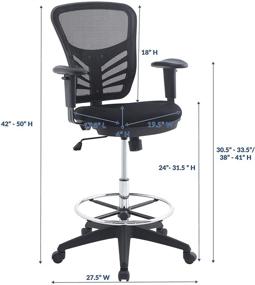 img 2 attached to 🪑 Enhance Your Workspace with the Modway Articulate Drafting Chair - The Perfect Black Reception Desk and Drafting Table Chair