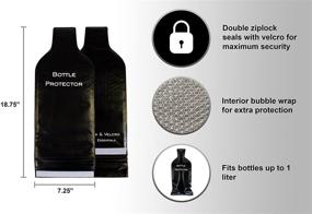 img 2 attached to 🍷 Travel-Friendly Reusable Wine Bottle Protector (4 Pack) - Double Air Bubble Cushion Inner Skin & Leak Proof Exterior for Safe Transportation - Ideal Gift for Wine Lovers