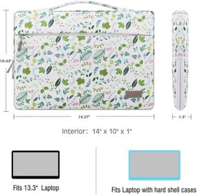 img 3 attached to 🌿 MoKo 13-13.3 Inch Laptop Sleeve Case - MacBook Air/Pro, HP Dell Acer Chromebook - Protective Carrying Bag with Pocket, Green Leaf Design