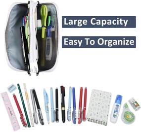 img 3 attached to Large Capacity Pencil Case Organization, Storage & Transport for Pen, Pencil & Marker Cases