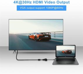 img 2 attached to USB C to HDMI VGA Adapter, Type C Hub Converter with 4K HDMI, VGA, USB 3.0 Port, Audio and PD Charging Port - MacBook Pro, iMac, Chromebook Pixel, Dell XPS 13/15, Galaxy S20, Surface & More