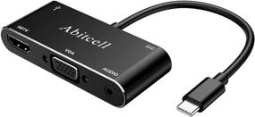 img 4 attached to USB C to HDMI VGA Adapter, Type C Hub Converter with 4K HDMI, VGA, USB 3.0 Port, Audio and PD Charging Port - MacBook Pro, iMac, Chromebook Pixel, Dell XPS 13/15, Galaxy S20, Surface & More