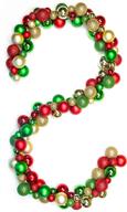 costyleen 16in christmas garland balls ornaments for indoor/outdoor home party xmas tree decorations - colorful red, green, and gold logo