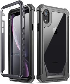 img 4 attached to 📱 Protective iPhone XR Case: Poetic Guardian - Scratch Resistant, Full-Body Rugged Clear Hybrid Bumper with Built-in-Screen Protector - Black, Compatible with Apple iPhone XR 6.1" LCD Display