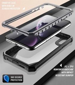 img 2 attached to 📱 Protective iPhone XR Case: Poetic Guardian - Scratch Resistant, Full-Body Rugged Clear Hybrid Bumper with Built-in-Screen Protector - Black, Compatible with Apple iPhone XR 6.1" LCD Display