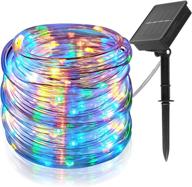 🌞 solar outdoor rope lights - wonfast 39ft 100led copper wire rope string light, waterproof led rope lighting for christmas home garden patio parties decor, new multicolor option logo