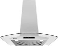 🔥 30 inch stainless steel wall mount range hood - singlehomie 525 cfm glass stove vent hoods | 3 speed fan | ducted exhaust vent | led lights | sensor touch control | convertible chimney | aluminum filter logo