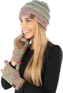 funky junque exclusive slouchy beanie bundle with coordinated touchscreen compatible gloves logo