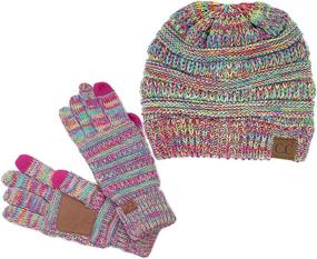 img 3 attached to Funky Junque Exclusive Slouchy Beanie Bundle with Coordinated Touchscreen Compatible Gloves