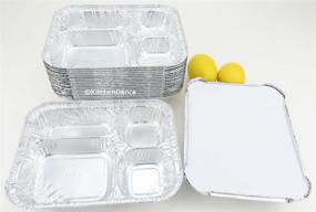 img 4 attached to 🍽️ Convenient & Versatile: Handi-Foil #4145L Disposable Aluminum 4 Compartment T.V Dinner Trays with Board Lid (Pack of 10)