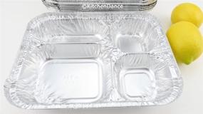 img 2 attached to 🍽️ Convenient & Versatile: Handi-Foil #4145L Disposable Aluminum 4 Compartment T.V Dinner Trays with Board Lid (Pack of 10)