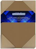 50 brown bag colored cardstock paper sheets - natural kraft fiber | 5.5x8.5 inches | 80 lb/pound cover weight | statement size logo