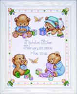 🐻 tobin t21711 baby bears birth record counted cross stitch kit: cherish your little one's arrival! logo