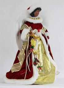 img 3 attached to 🎄 14" Standing Red Floral African American Black Angel Christmas Tree Topper or Table Top - Windy Hill Collection 414570A