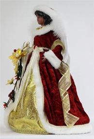 img 2 attached to 🎄 14" Standing Red Floral African American Black Angel Christmas Tree Topper or Table Top - Windy Hill Collection 414570A