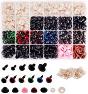 👀 meafeng 600 pcs colorful plastic safety eyes and noses: the perfect addition for amigurumi crafts, dolls, plush animals, and teddy bear making! logo
