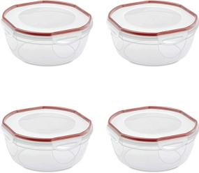 img 4 attached to 🔴 Sterilite 0 Ultra-Seal 4.7 Quart Bowl: Clear Lid & Base with Rocket Red Gasket - 4-Pack - Buy Now!