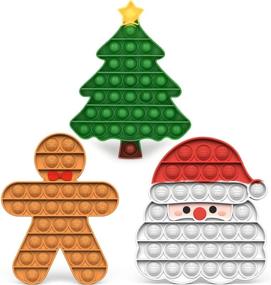 img 4 attached to 🎄 Christmas Pop Fidgets Toys - Push It Bubbles Sensory Toy Santa Claus Gingerbread Man Tree Decoration for Kids Adults Stress Relief Parties Games Poppers - Christmas Decorations for Autism