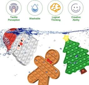 img 2 attached to 🎄 Christmas Pop Fidgets Toys - Push It Bubbles Sensory Toy Santa Claus Gingerbread Man Tree Decoration for Kids Adults Stress Relief Parties Games Poppers - Christmas Decorations for Autism