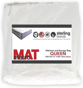 img 4 attached to 🛏️ RESILIA Queen Mattress Bag for Moving and Storage – 60 x 12 x 115 Inches, Heavy-Duty 4mm Thick, Clear Polyethylene, Made in The USA