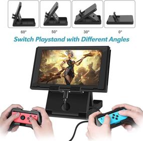 img 1 attached to 🎮 12-in-1 Compatible Nintendo Switch Accessories Bundle - HEYSTOP Gift Kit with Carrying Case, Dockable Protective Cover, Screen Protector, PlayStand, Joycon Grip & More (Black)