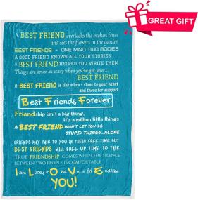 img 3 attached to 👭 Best Friend Women's Keepsake Blanket - Sherpa Fleece Throw with I Love You Quotes | 5 Color Options, 60 x 50 Teal