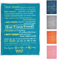 👭 best friend women's keepsake blanket - sherpa fleece throw with i love you quotes | 5 color options, 60 x 50 teal logo
