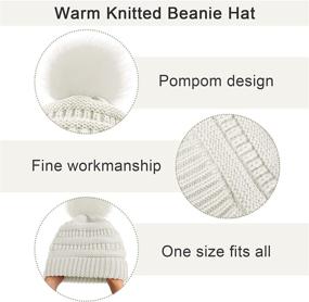 img 2 attached to ❄️ URATOT Winter Warm Knitted Sets: Beanie Hat, Scarf, Face Cover & Touchscreen Gloves - For Men and Women