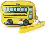 🚌 vibrant yellow school bus canvas wristlet - perfect back-to-school accessory! logo