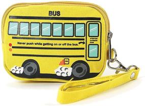img 4 attached to 🚌 Vibrant Yellow School Bus Canvas Wristlet - Perfect Back-to-School Accessory!