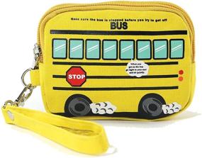 img 3 attached to 🚌 Vibrant Yellow School Bus Canvas Wristlet - Perfect Back-to-School Accessory!