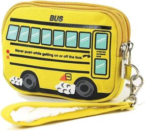img 2 attached to 🚌 Vibrant Yellow School Bus Canvas Wristlet - Perfect Back-to-School Accessory!