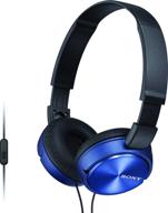 sony mdr-zx310ap zx series blue wired on ear headphones with mic: immersive sound experience logo