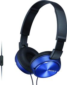 img 2 attached to Sony MDR-ZX310AP ZX Series Blue Wired On Ear Headphones with Mic: Immersive Sound Experience