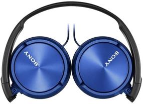 img 1 attached to Sony MDR-ZX310AP ZX Series Blue Wired On Ear Headphones with Mic: Immersive Sound Experience