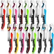 🍷 waiters corkscrew wine opener set of 16 - stainless steel wine keys with foil cutter and beer bottle opener - essential bartender tools for bars, restaurants, servers, sommeliers логотип