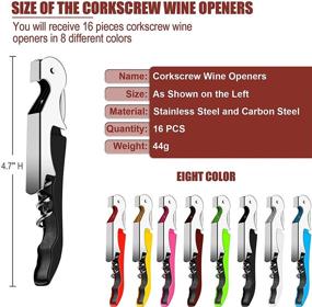 img 3 attached to 🍷 Waiters Corkscrew Wine Opener Set of 16 - Stainless Steel Wine Keys with Foil Cutter and Beer Bottle Opener - Essential Bartender Tools for Bars, Restaurants, Servers, Sommeliers