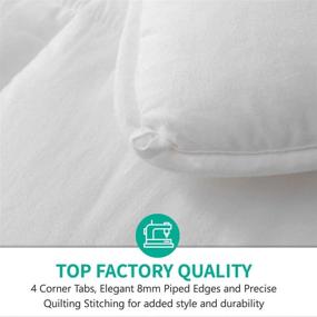 img 1 attached to 🛏️ APSMILE King Size Down Alternative Comforter - White, Cotton Quilted, Ultra-Soft Microfiber Duvet Insert or Stand-Alone Comforter, All Season (104x86)