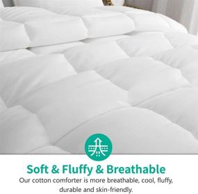 img 3 attached to 🛏️ APSMILE King Size Down Alternative Comforter - White, Cotton Quilted, Ultra-Soft Microfiber Duvet Insert or Stand-Alone Comforter, All Season (104x86)