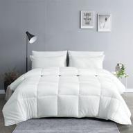 🛏️ apsmile king size down alternative comforter - white, cotton quilted, ultra-soft microfiber duvet insert or stand-alone comforter, all season (104x86) logo