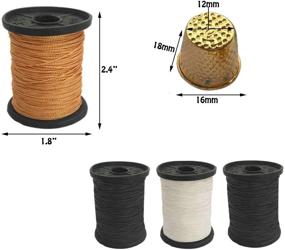 img 2 attached to 🧵 20 Piece Set of Hand Sewing Needles with Upholstery Thread, Sewing Thimble included - TuNan 14pcs Canvas Leather Sewing Needles, 4pcs Nylon Thread Rolls, and 2pcs Metal Tailor Finger Sewing Thimble - 55 Yard/Spool