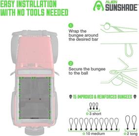 img 2 attached to Alien Sunshade Jeep Wrangler JK (2007-2018) – Full Length Mesh Sun Shade For Jeep JK 2 Door - Blocks UV
