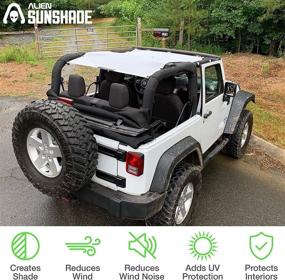 img 1 attached to Alien Sunshade Jeep Wrangler JK (2007-2018) – Full Length Mesh Sun Shade For Jeep JK 2 Door - Blocks UV