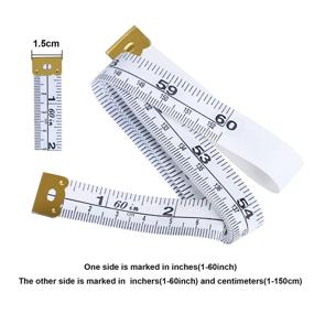 img 3 attached to 📏 Alinana 2 Pack Soft Measuring Tape for Body - Double Scale 60in 1.5M - Pocket Sewing/Cloth Tailor Tape