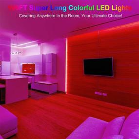 img 1 attached to 🎶 100ft Bluetooth LED Strip Lights for Bedroom Decor - RGB Music Sync LED Lights with App and Remote Control